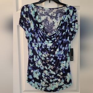 Apt. 9 NWT short sleeved top in watercolor blues & greens, size M